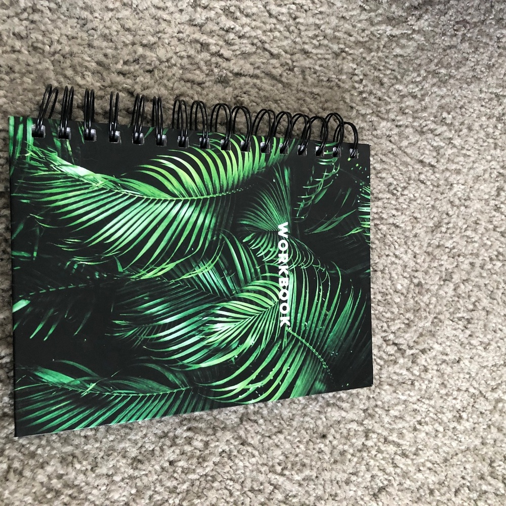 Green Floral Text Book